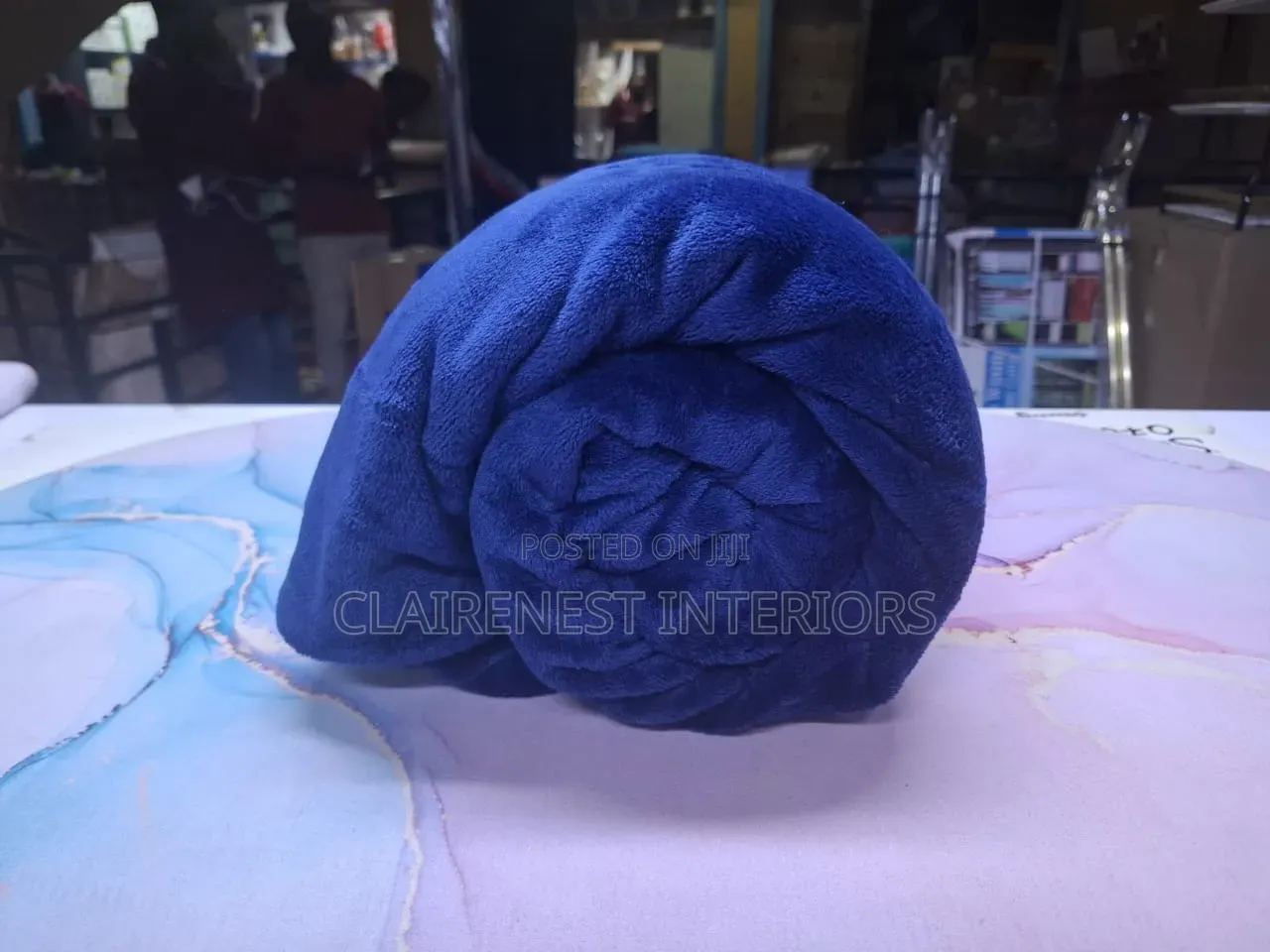 Light and Dark Blue Machine Washable Fleece Blankets
