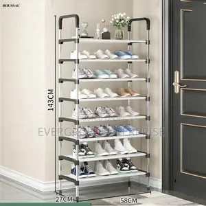 7 Layer Metallic Shoe Rack