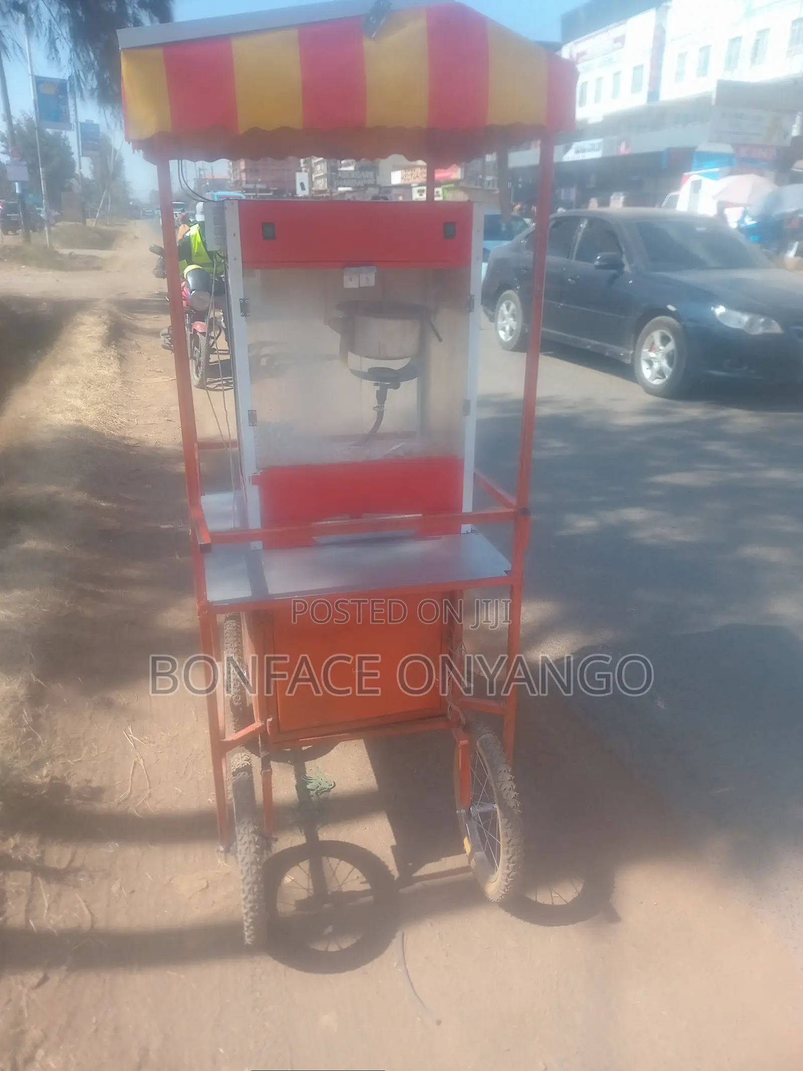 Automatic Caramel Popcorn Making Machine, Four Wheels, Gas,solar,