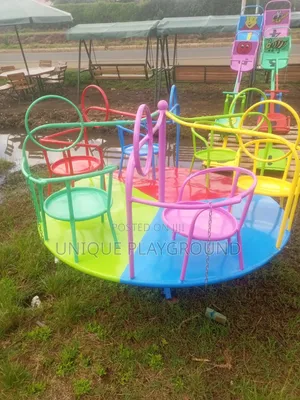 Playground Swings, Merry Go Round and Slides
