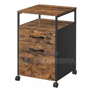 2-Drawer Rolling File Cabinet With Open Shelf Wheels