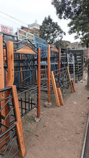 Metalic Double Decker Mahogany Stands