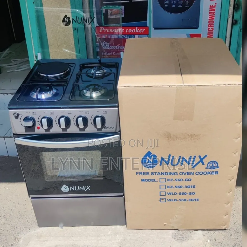 Nunix Standing Cooker 3 Gas + 1 Electric & Gas Oven (WLD-560) 50×55 ..