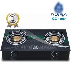 Nunix GC-007 Auto Ignation 2Burner Glass Top
