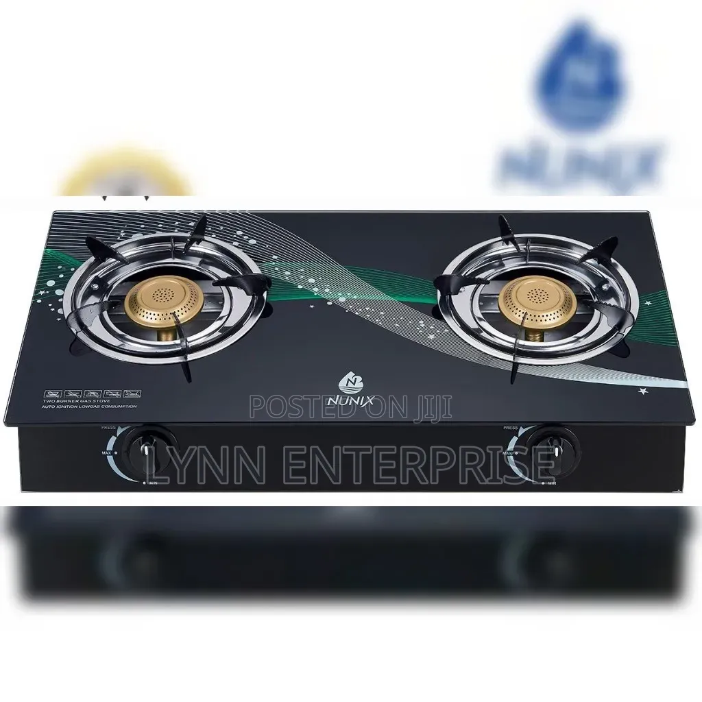 Nunix GC-007 Auto Ignation 2Burner Glass Top