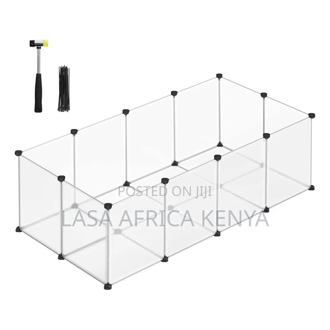 LASA White Plastic Outdoor Pet Enclosure With Floor Plates