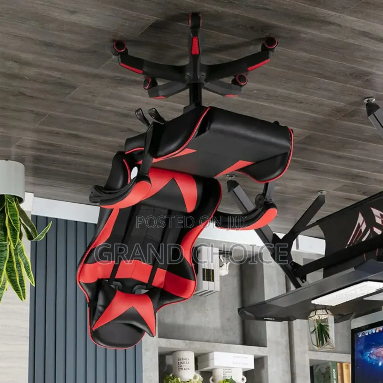 Black & Red Gaming Chair With Headrest