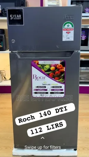 *Roch Double Door  Fridge RFR-140 Dt-1 Refrigerator 112 Litres 🔥