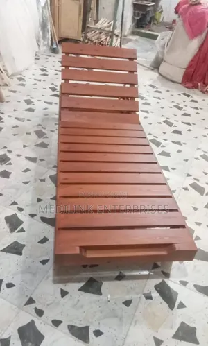 Wooden Foldable Mahogany Sunbed One Only