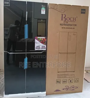 RFR 500-D4g -B Roch 421 Litres  Glass Four Door Refrigerator ,*