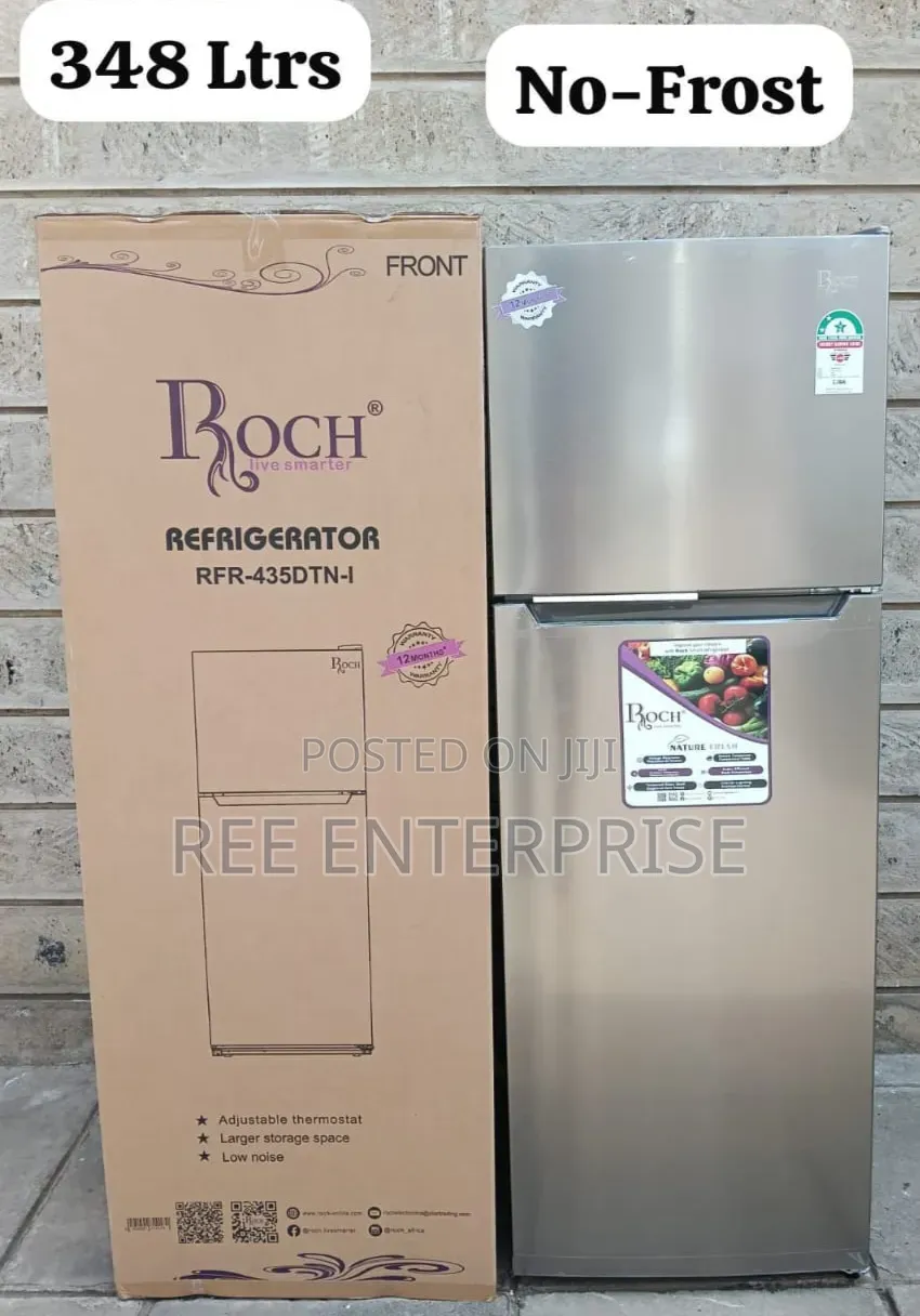348 Litres Roch Double Door No Frost 2 Star ⭐ Refrigerator