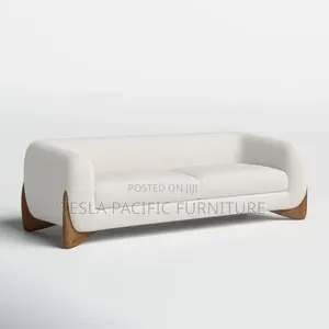 Modern Boucle Curved Sofa Made With Spring Cushions. Free Delivery