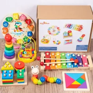 Montessori Wooden Educational Toy  Bundle Fo Kids 8-in-1 Activity Kit