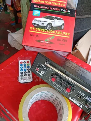 Stereo Audio Amplifier and Digital Player With Remote Control Operatio