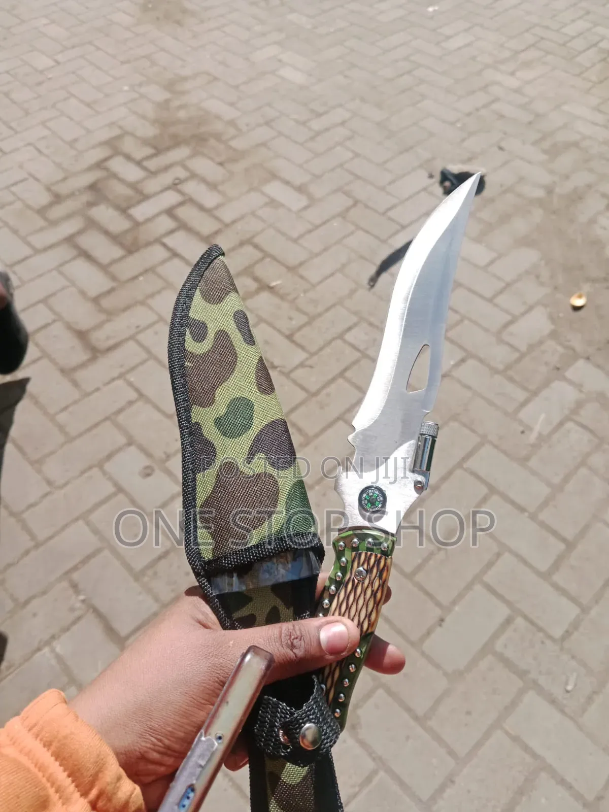 Camping,hunting Knife With Camouflage Nylon Sheath