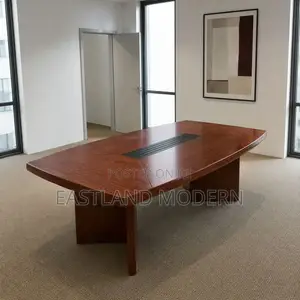 Large Boardroom Meeting Table – Brown Wood Finish