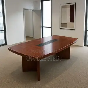 Large Boardroom Meeting Table – Brown Wood Finish