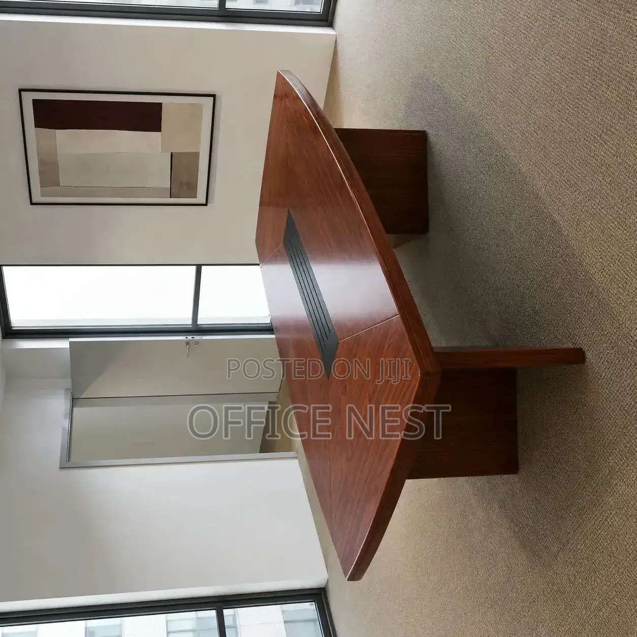 Large Boardroom Meeting Table – Brown Wood Finish