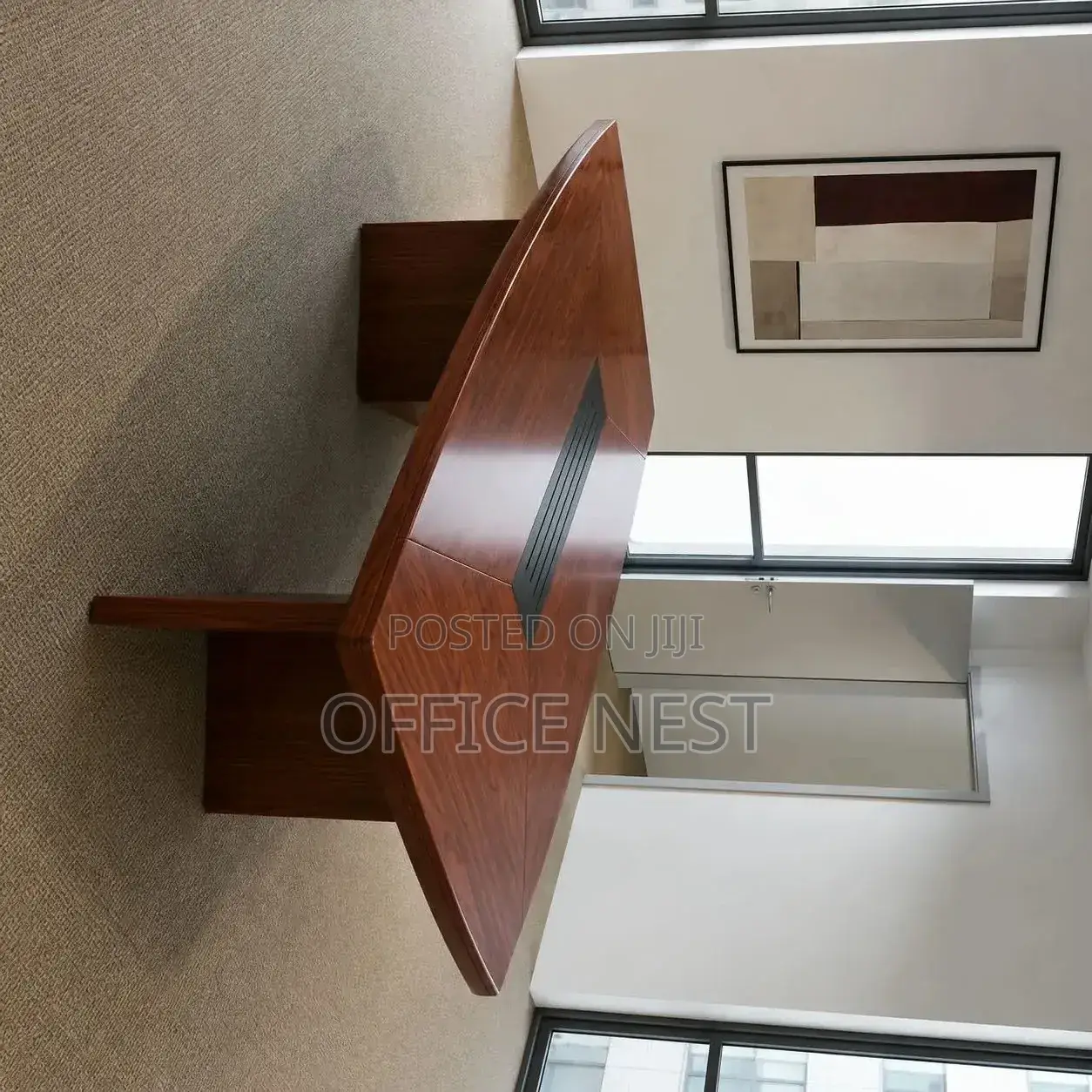 Large Boardroom Meeting Table – Brown Wood Finish