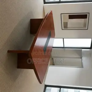 Large Boardroom Meeting Table – Brown Wood Finish