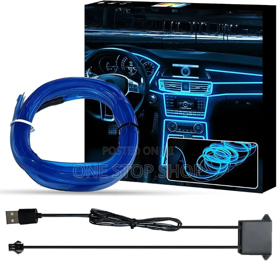 5mtrs Us Powered El Wire Car Interior Ambient Lighting Kit