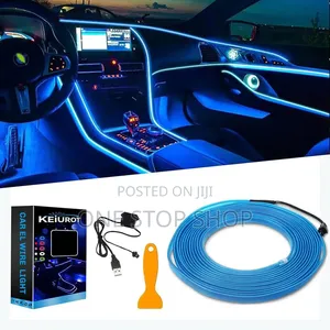 5mtrs USB Connector Blue Dashboard &Panel Gaps El Wire Cold Nightlight