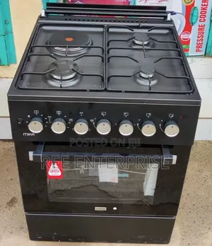 60*60 Black Mika 3gas + 1 Electric With Electric Oven Standing Cooker