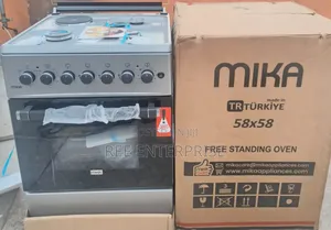 *Silver Mika  Cooker 58 X 58 3 Gas + 1Electric  With Electric Oven*