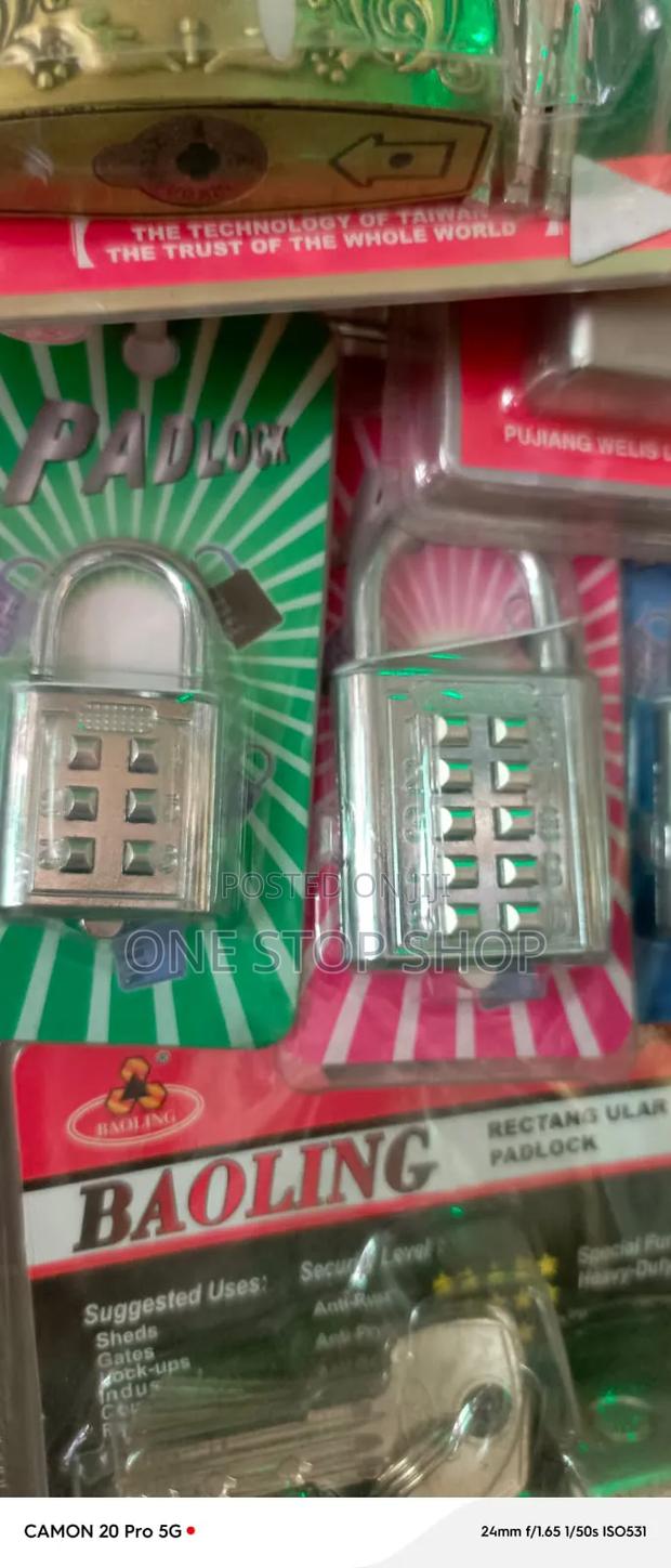 2pcs Password Padlock With Vertical Rows Numbered Press Button