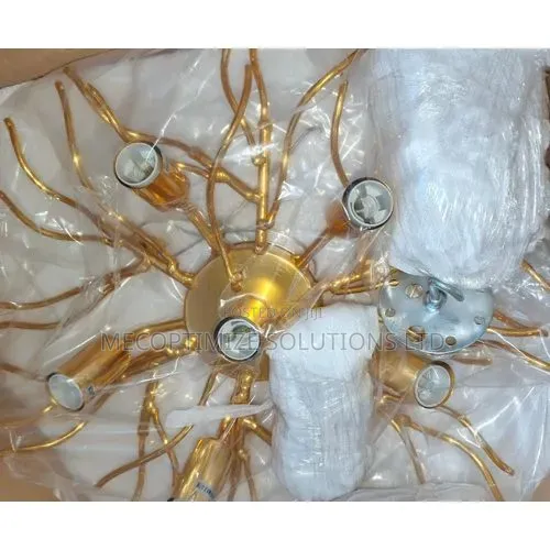 Modern Luxury Golden Tree Branch With Leaves Crystal Chandelier