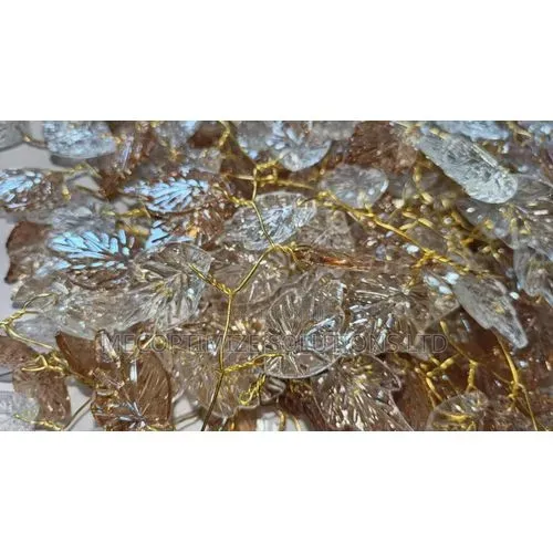 Modern Luxury Golden Tree Branch With Leaves Crystal Chandelier