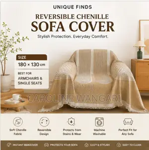 Reversible Chenille Sofa Cover – 180×130 Cm