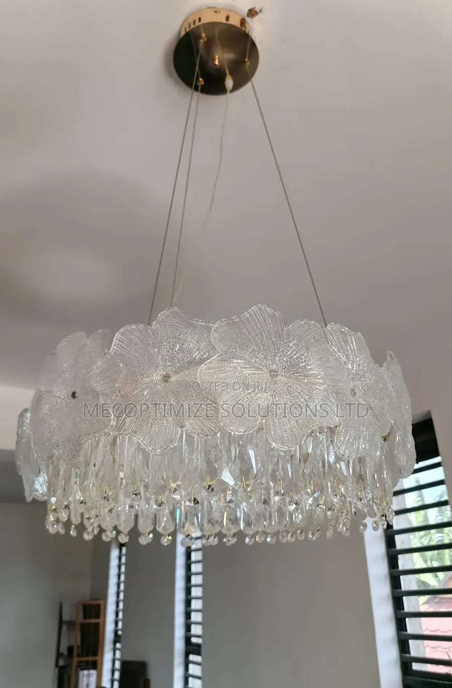 Modern Luxury Glass Flower Crystal Chandelier