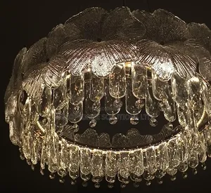 Modern Luxury Glass Flower Crystal Chandelier