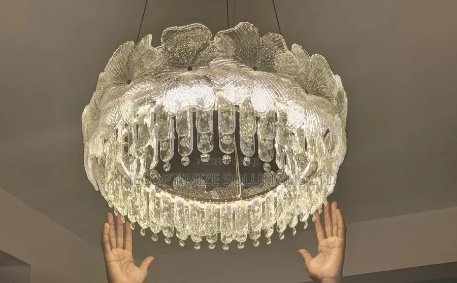 Modern Luxury Glass Flower Crystal Chandelier