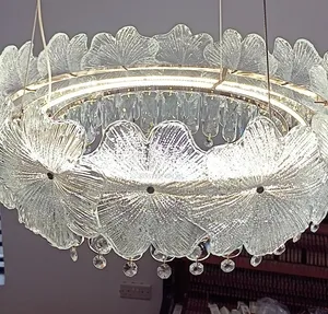 Modern Luxury Glass Flower Crystal Chandelier