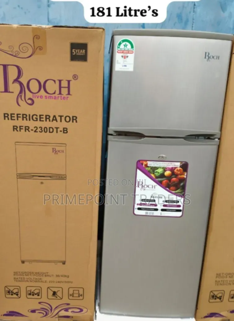 ROCH 181L Double Door Fridge – RFR-230-DT-B | Compact & Practical