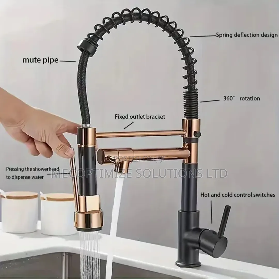 Contemporary Stainless Steel Kitchen Sink Faucet Pull Down Sprayer