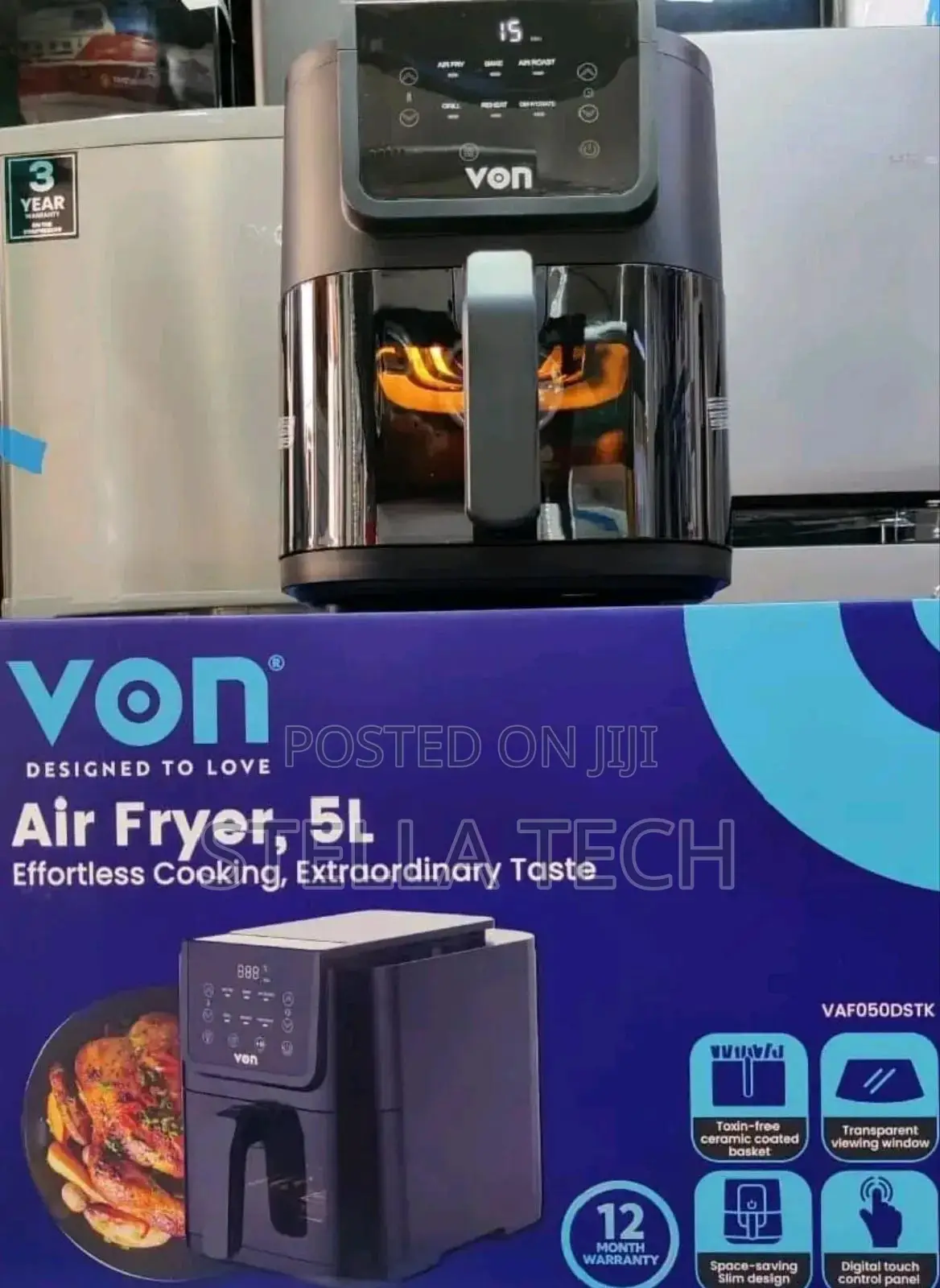 Von 5L Digital Slim Design Air Fryer