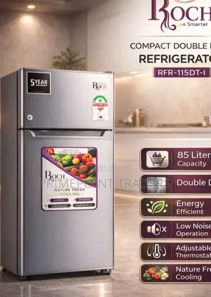 ROCH RFR-115-DT-I 90L Double Door Refrigerator – Compact & Practical