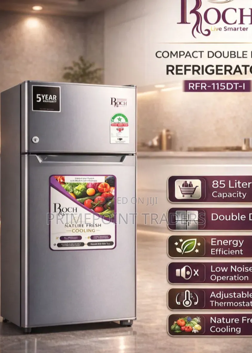 ROCH RFR-115-DT-I 90L Double Door Refrigerator – Compact & Practical