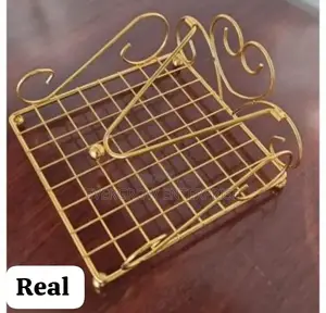 Love Shape Metallic Serviet Holder- Black and Gold
