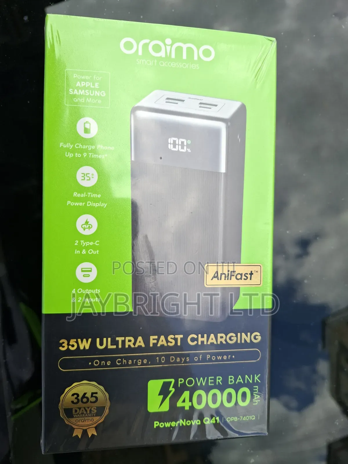 Oraimo PowerNova Q41 35W Ultra Fast Charging 40000mAh Power Bank