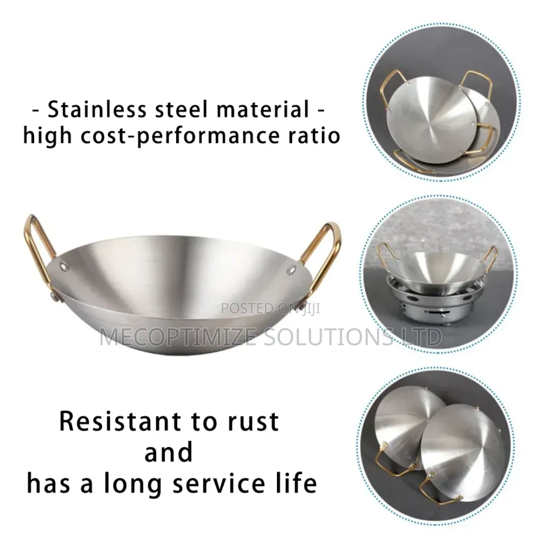 Stainless Steel 28cm Household Saucepan Frying Pan Multi- Cooking Wok