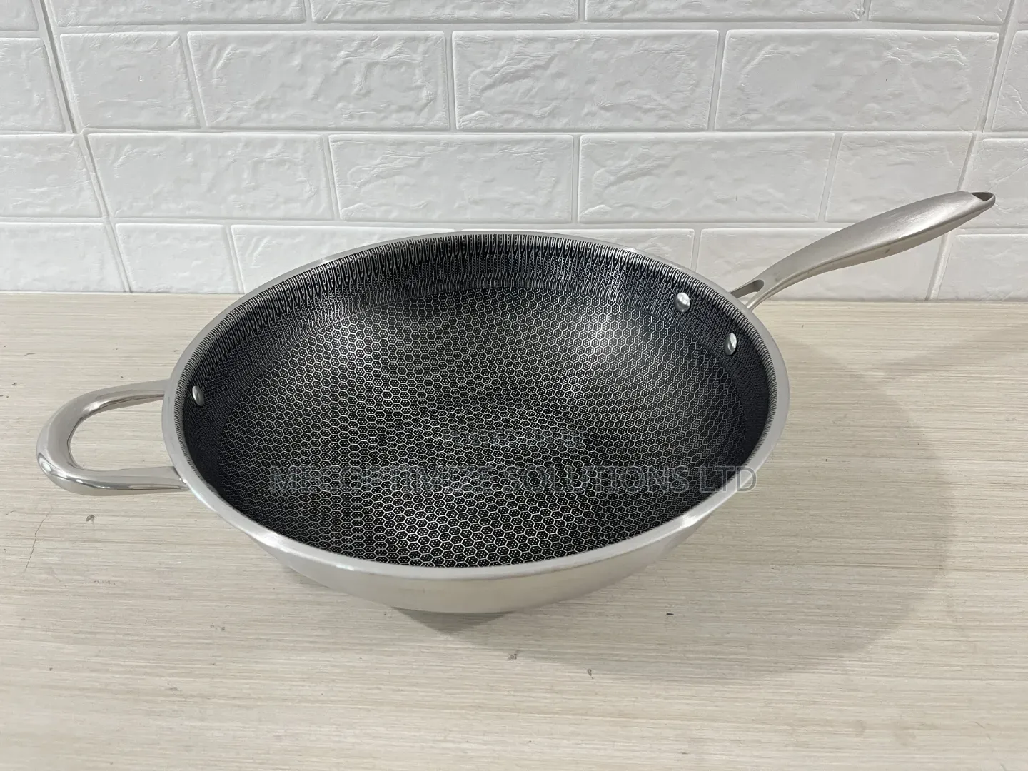 Stainless Steel Wok Pan, 28cm Nonstick Honeycomb Skillet, Cookware Pan