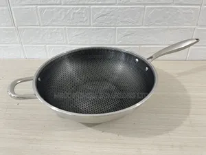 Stainless Steel Wok Pan, 28cm Nonstick Honeycomb Skillet, Cookware Pan