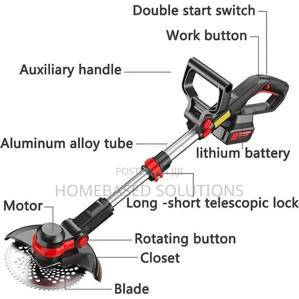 Rechargeable 2 Battery 9 Blades Lawn Lower Grass N Bush Cutter