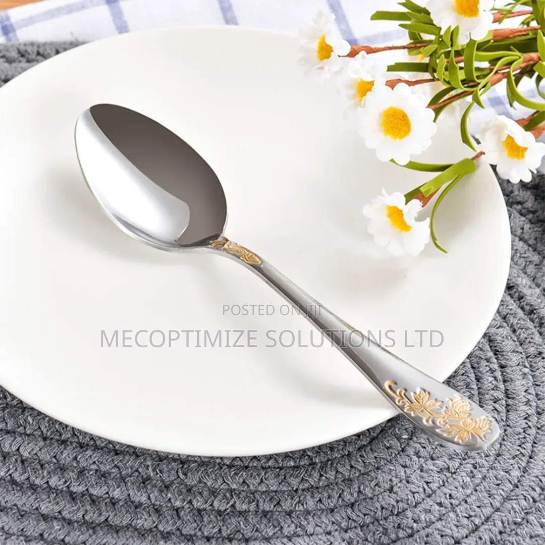 6pcs Dinner Spoon Set,Stainless Steel Food Grade Spoons Home, Kitchen