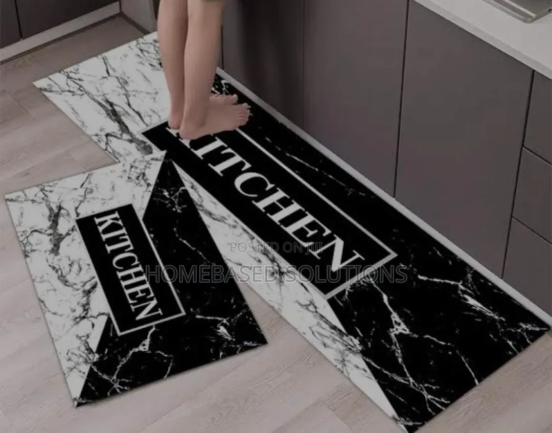 HEAVY Grip Rubber Underside Floor  2pcs Set  3D Kitchen Mat  NON SLIP