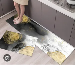 HEAVY Grip Rubber Underside Floor  2pcs Set  3D Kitchen Mat  NON SLIP
